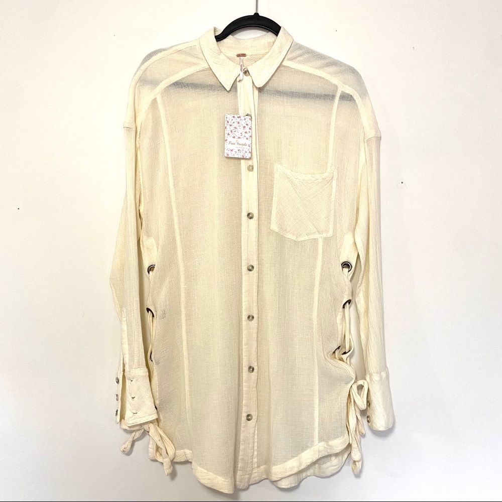 Free People thermal-knit button up dress